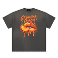 La Paw Inc. Georgia Peach Hand-Frayed Sunfade Paint Splatter T-Shirt