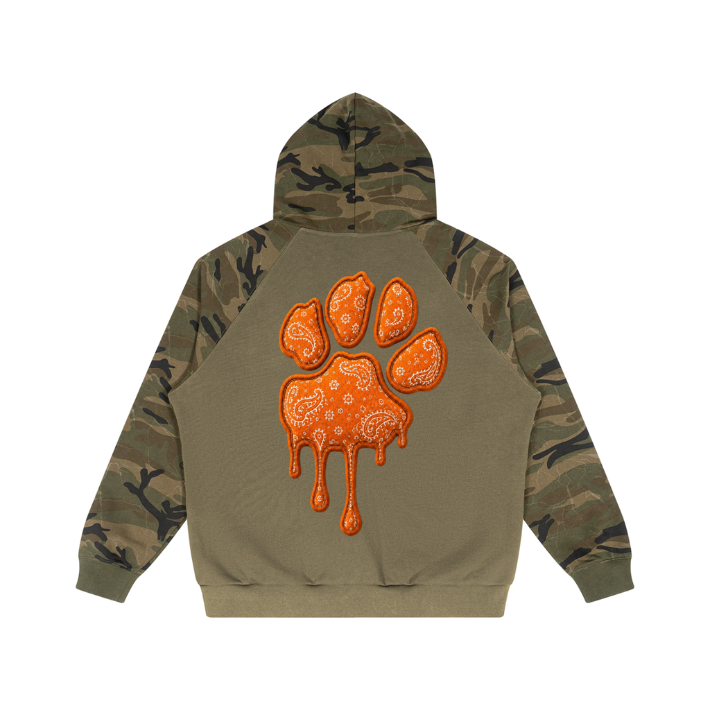 La Paw Inc.Unisex Camo-Splice Raglan Zip Hoodie