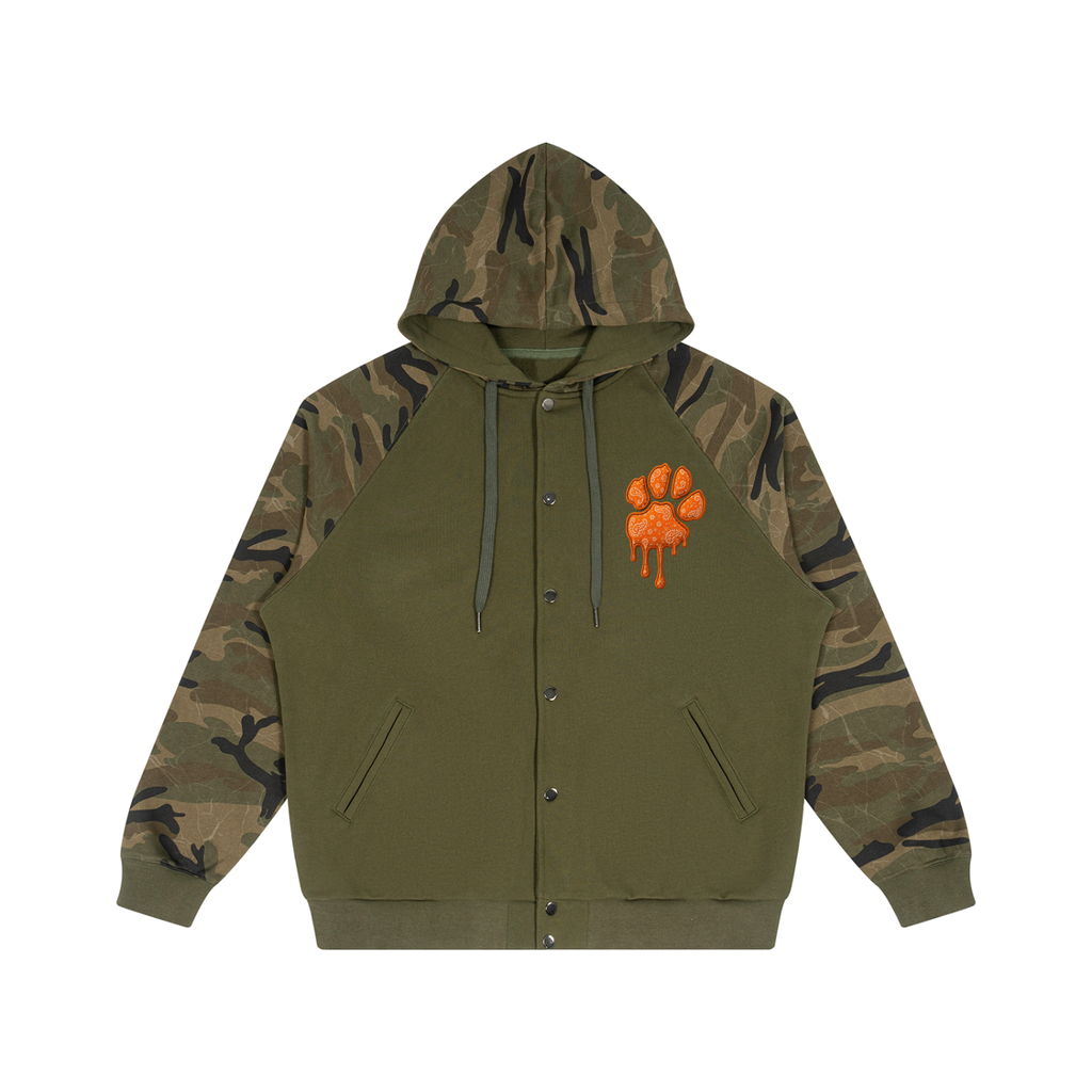 La Paw Inc.Unisex Camo-Splice Raglan Zip Hoodie