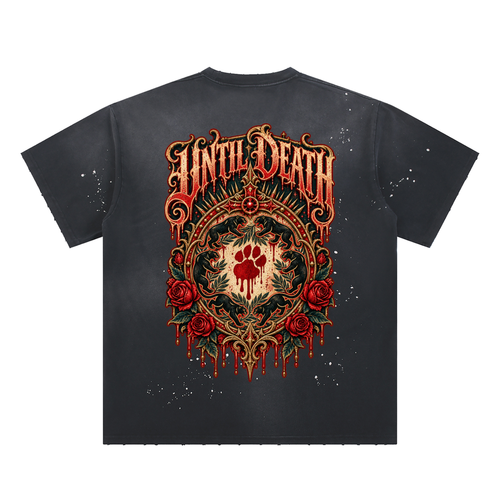 La Paw Inc. The Unholy Carnival Hand-Frayed Sunfade Paint Splatter T-Shirt