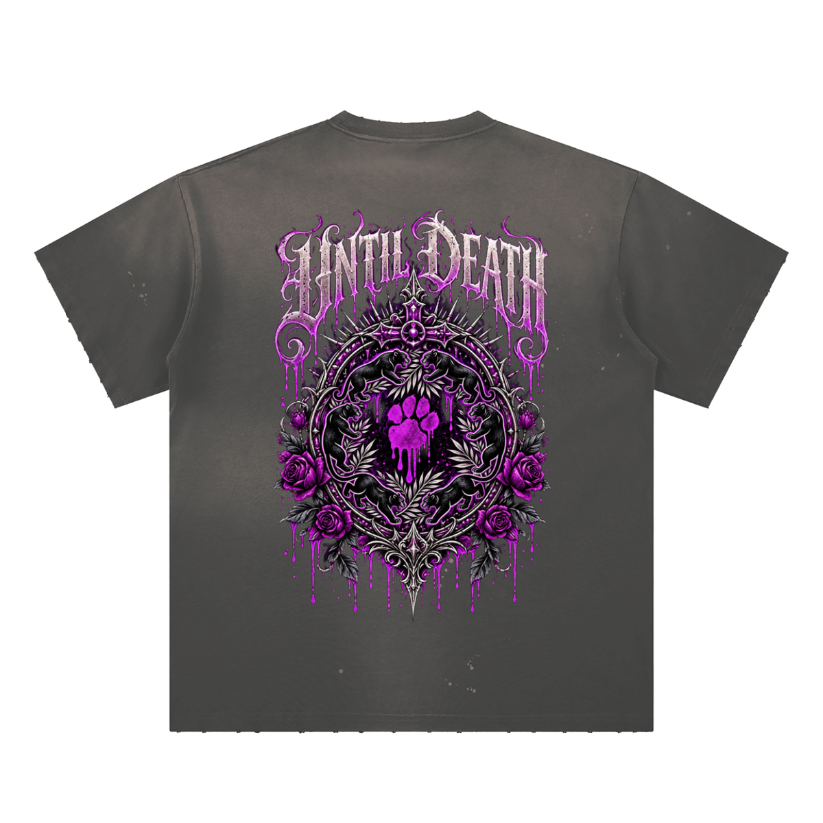 La Paw Inc. Born From Bones Hand-Frayed Sunfade Paint Splatter T-Shirt