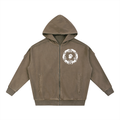 La Paw Inc. Paw Print Snow Washed Tape Raw Edge Zip Hoodie