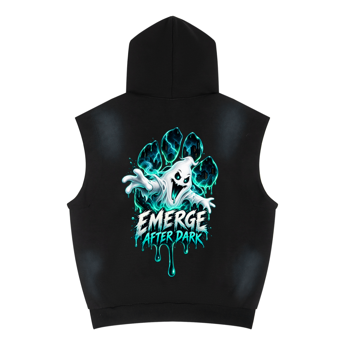 La Paw Inc. Emerge After Dark Unisex Vintage Wash Sun Fade Sleeveless Hoodie