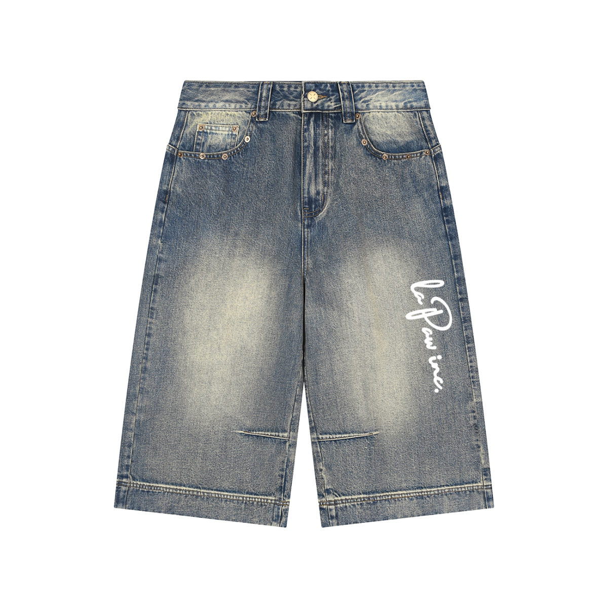 La Paw Inc. Signature Vintage Wash Baggy Denim Shorts
