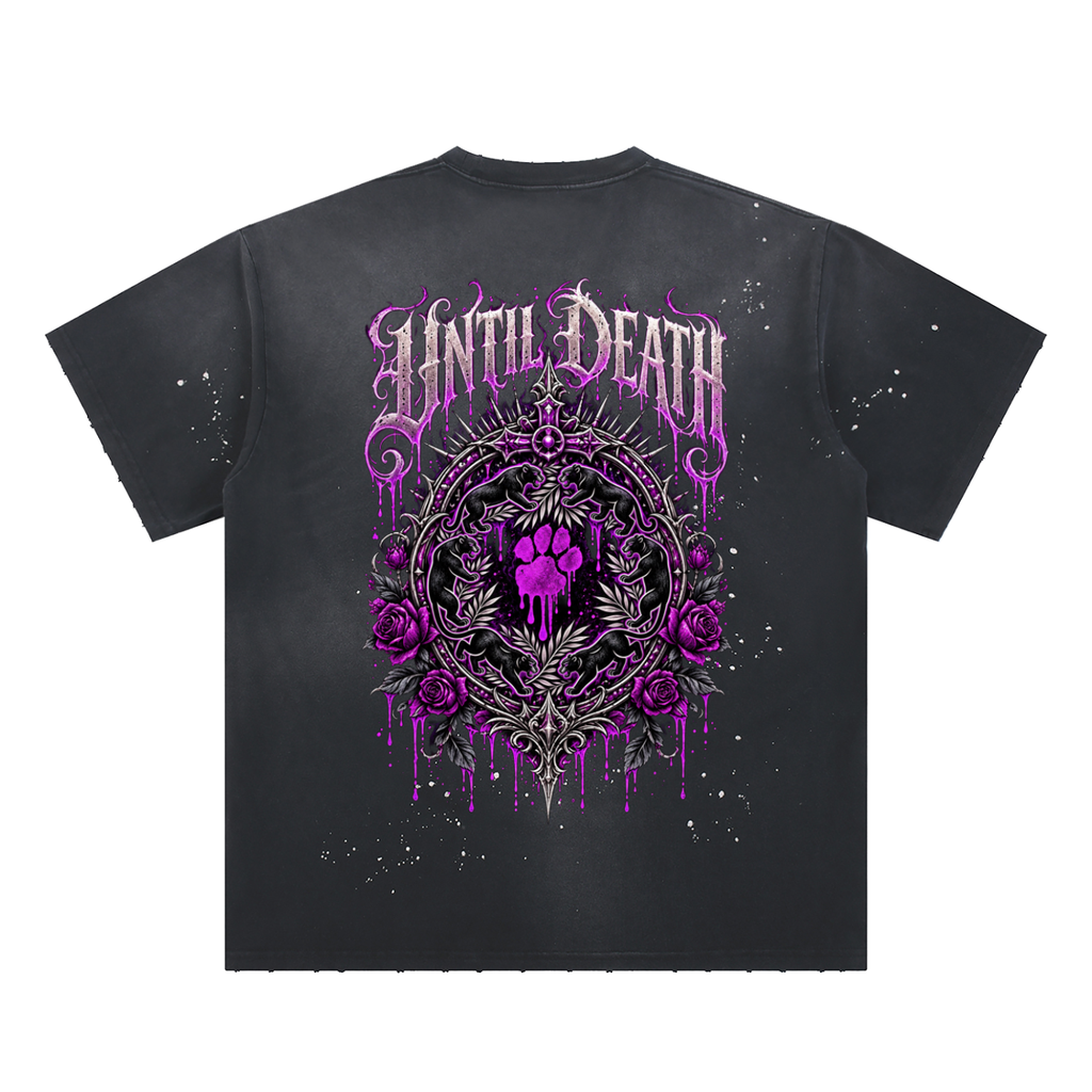 La Paw Inc. Born From Bones Hand-Frayed Sunfade Paint Splatter T-Shirt