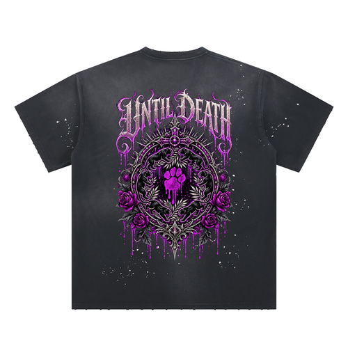 La Paw Inc. Born From Bones Hand-Frayed Sunfade Paint Splatter T-Shirt