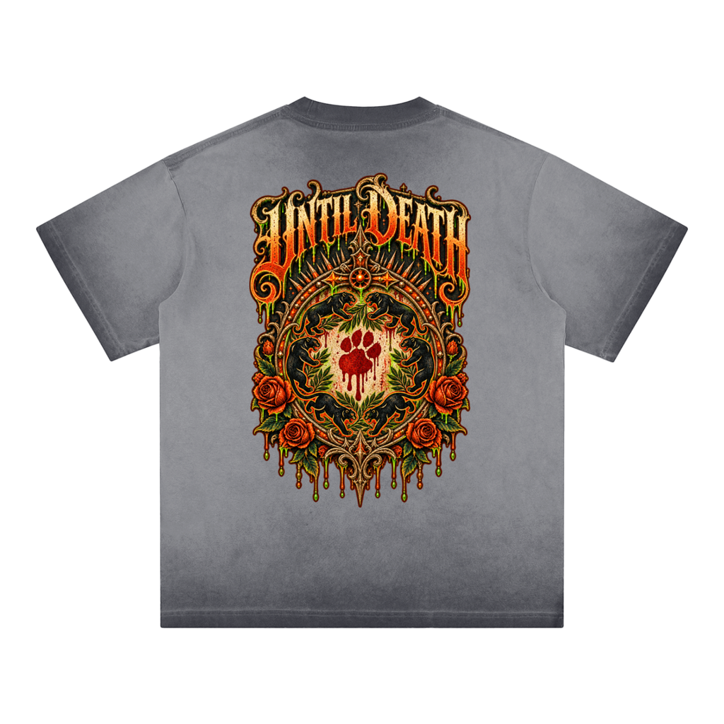 La Paw Inc. Just Waiting For Halloween Reverse Dyed Loose Cotton T-Shirt
