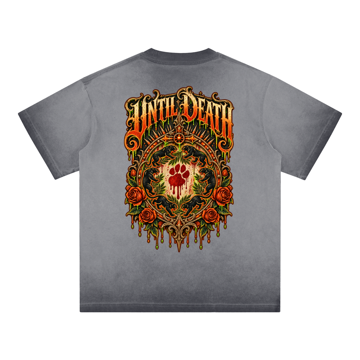 La Paw Inc. Just Waiting For Halloween Reverse Dyed Loose Cotton T-Shirt
