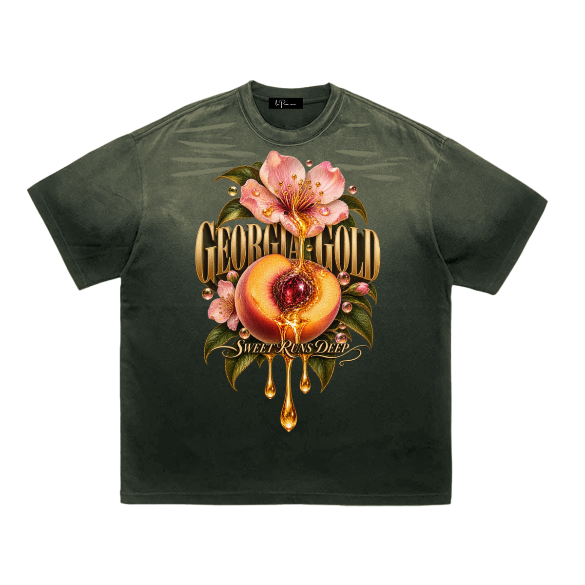 La Paw Inc. Georgia Gold Tiger Stripe Gradient Washed T-Shirt