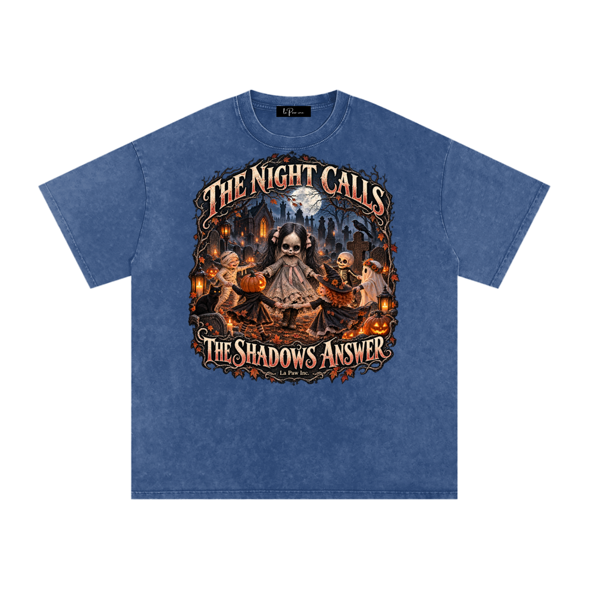 La Paw Inc. The Night Calls Snow Washed Oversized Cotton T-Shirt
