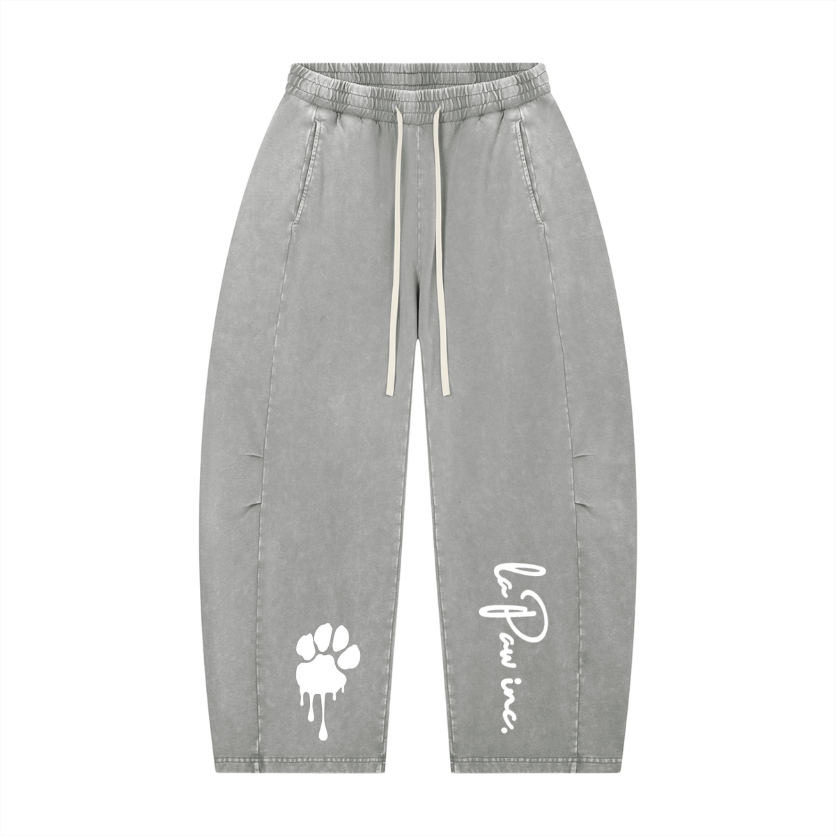 La Paw Inc. Paw Paint Unisex Mineral Wash Barrel Leg Pants
