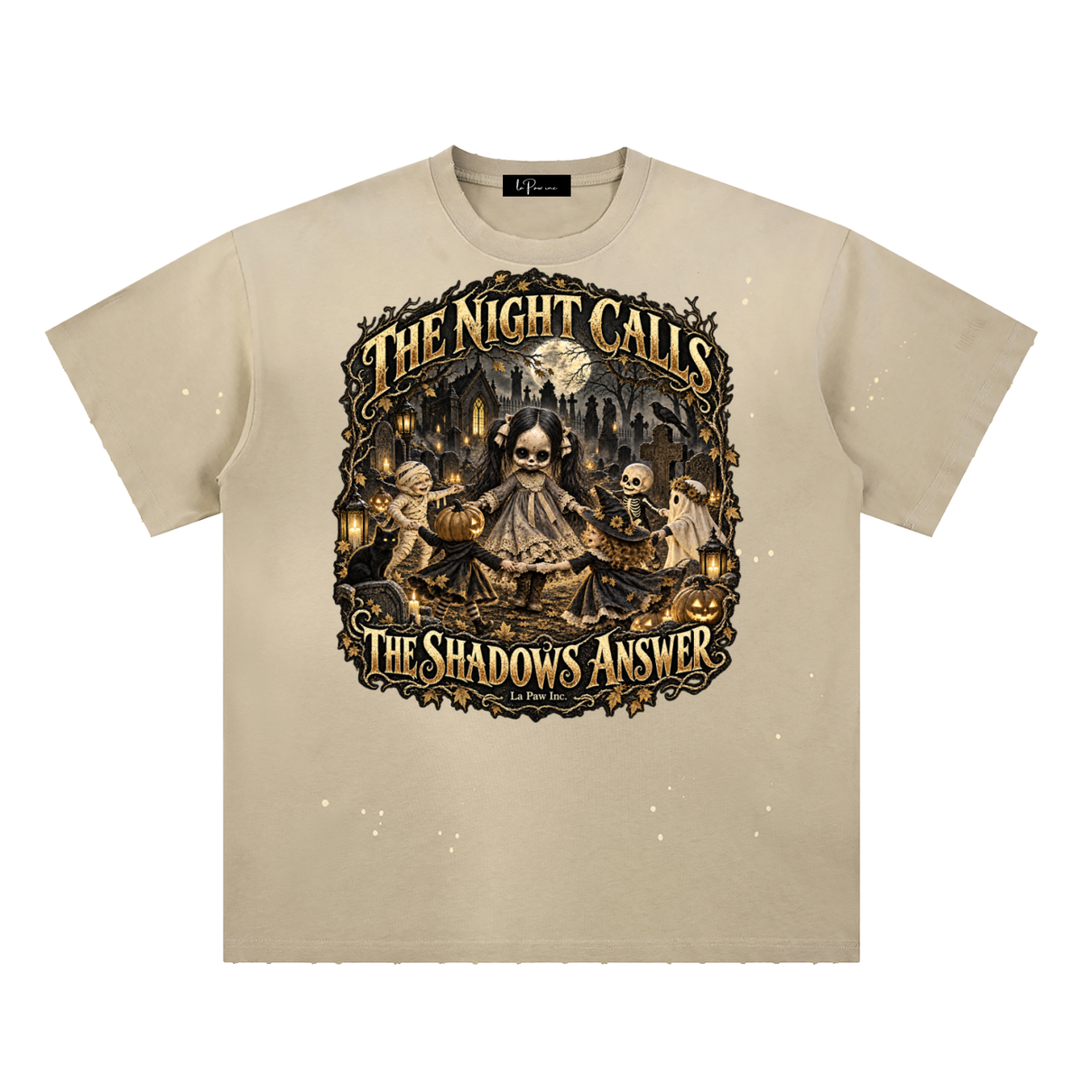 La Paw Inc. The Night Calls Hand-Frayed Sunfade Paint Splatter T-Shirt