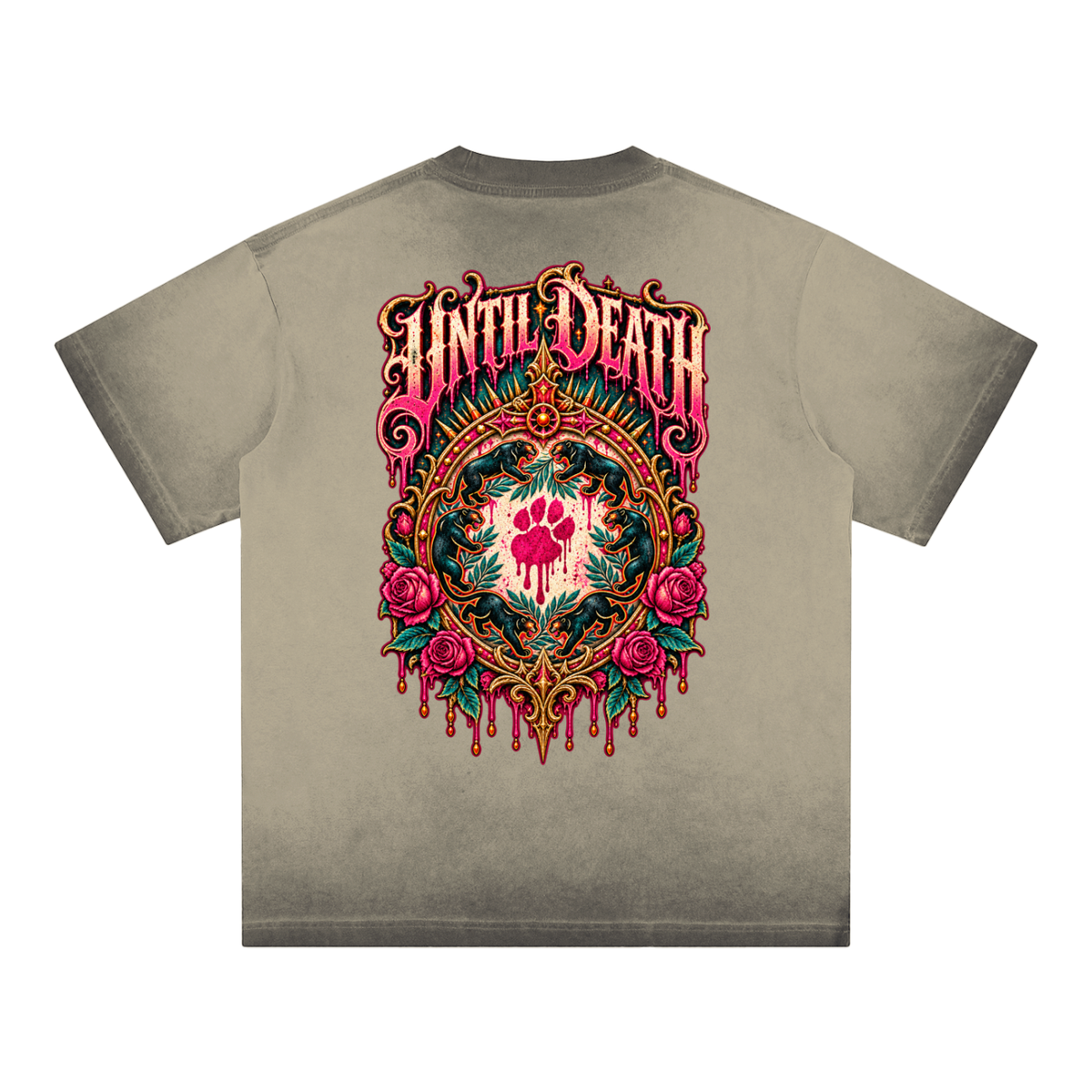 La Paw Inc. The Carnival Never Sleeps Reverse Dyed Loose Cotton T-Shirt