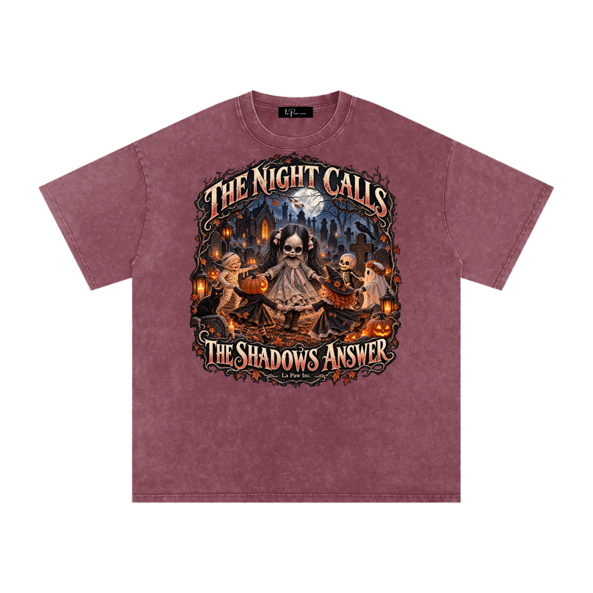 La Paw Inc. The Night Calls Snow Washed Oversized Cotton T-Shirt