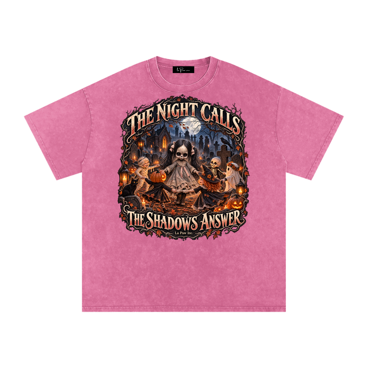La Paw Inc. The Night Calls Snow Washed Oversized Cotton T-Shirt