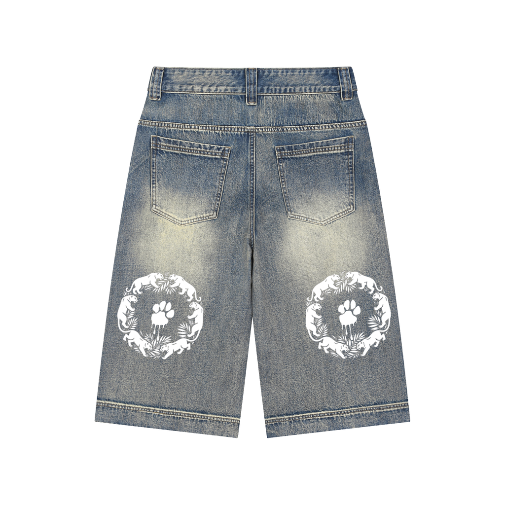 La Paw Inc. Signature Vintage Wash Baggy Denim Shorts