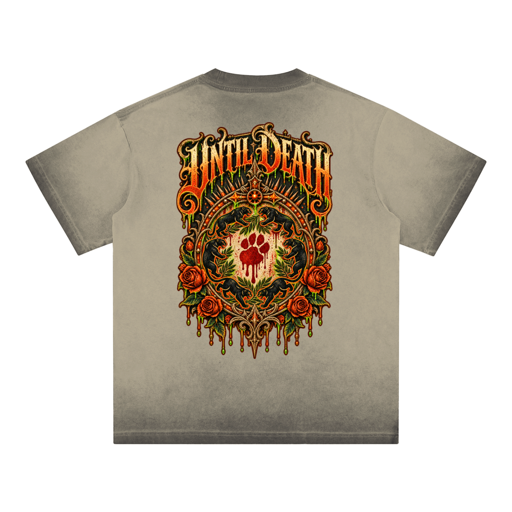 La Paw Inc. Just Waiting For Halloween Reverse Dyed Loose Cotton T-Shirt