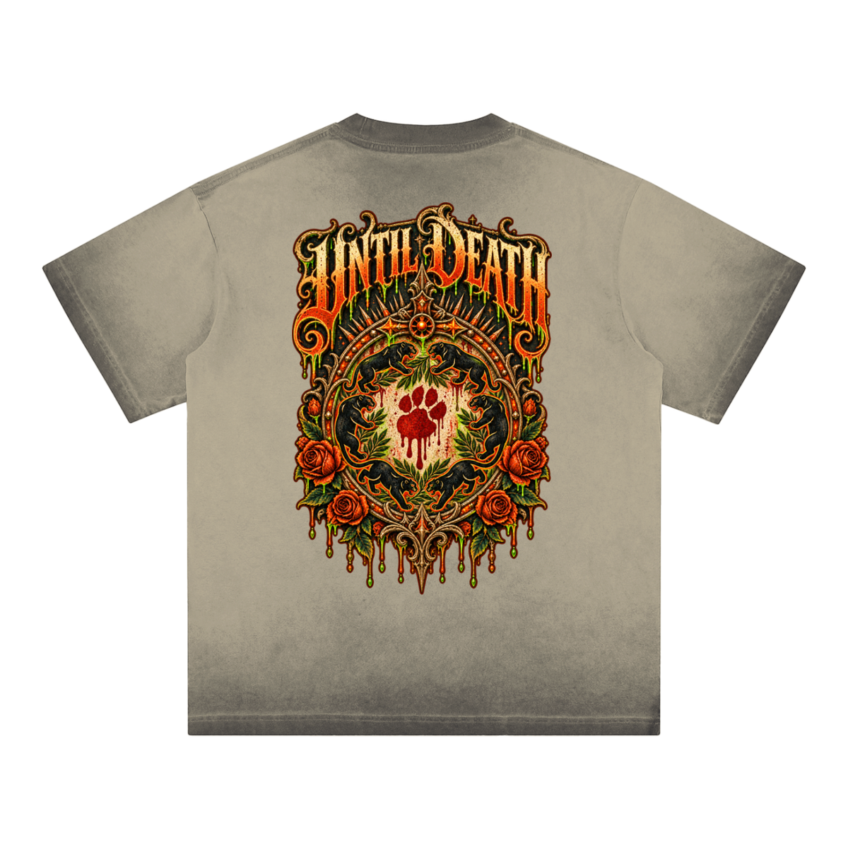 La Paw Inc. Just Waiting For Halloween Reverse Dyed Loose Cotton T-Shirt