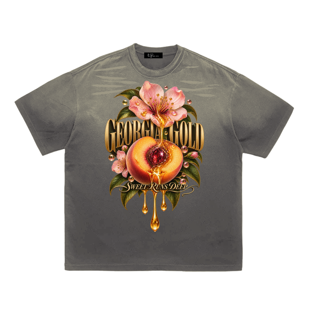 La Paw Inc. Georgia Gold Tiger Stripe Gradient Washed T-Shirt