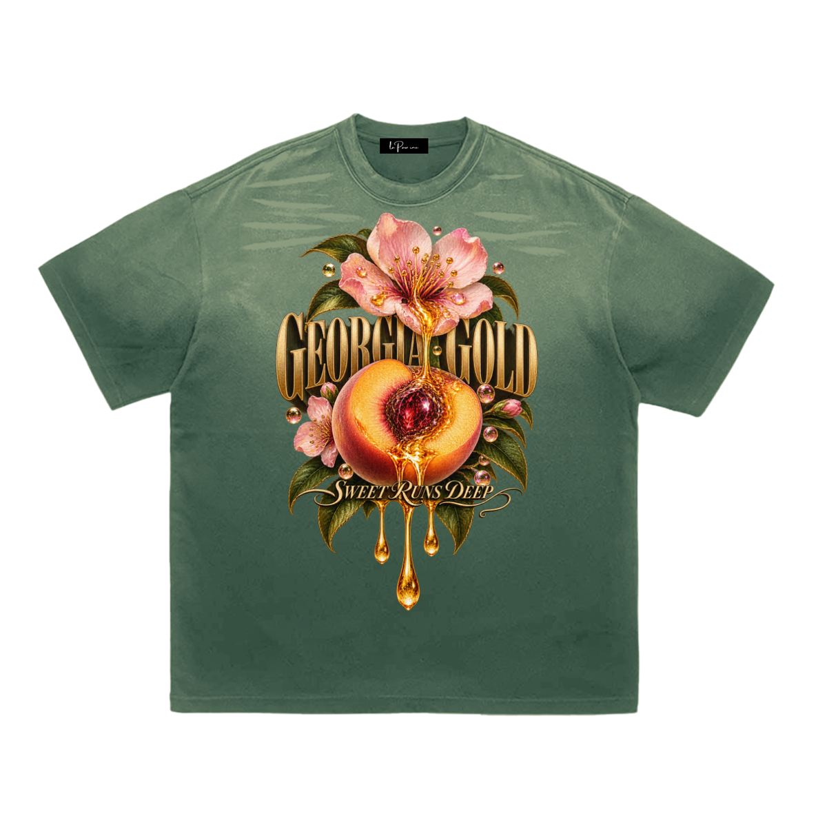 La Paw Inc. Georgia Gold Tiger Stripe Gradient Washed T-Shirt