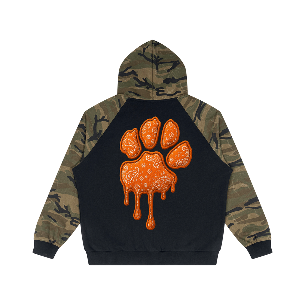 La Paw Inc.Unisex Camo-Splice Raglan Zip Hoodie