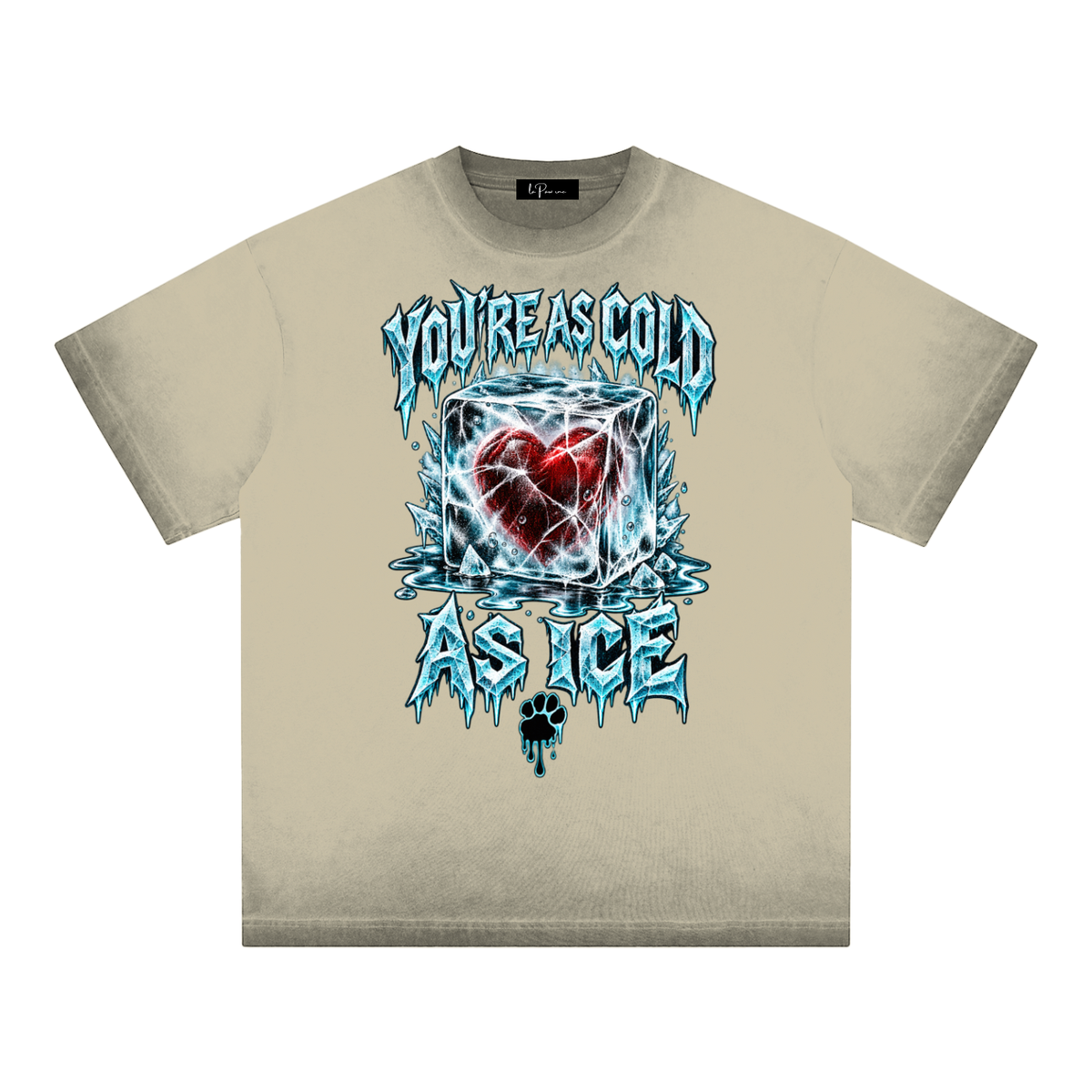 La Paw Inc. You're As Cold As Ice Reverse Dyed Loose Cotton T-Shirt