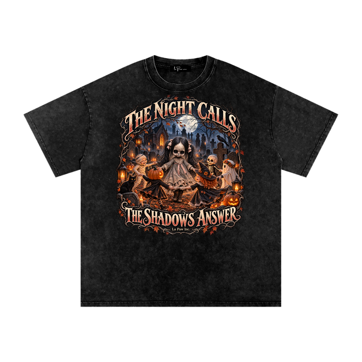 La Paw Inc. The Night Calls Snow Washed Oversized Cotton T-Shirt