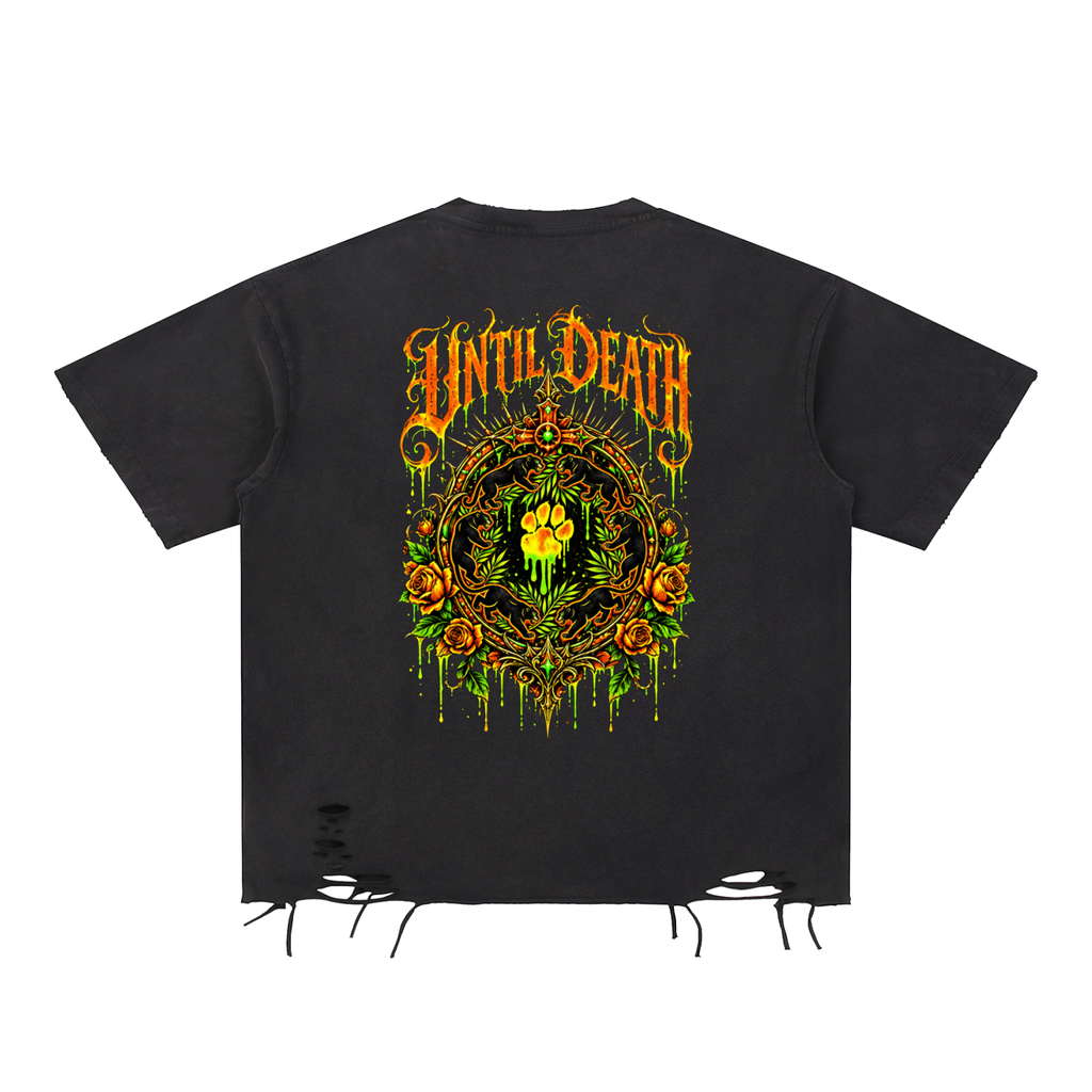 La Paw Inc. Pumpkin Snow Washed Raw-Hem T-Shirt