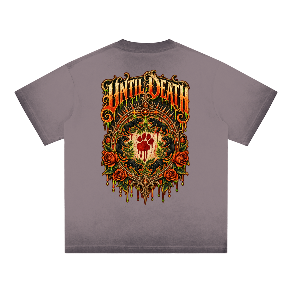La Paw Inc. Just Waiting For Halloween Reverse Dyed Loose Cotton T-Shirt