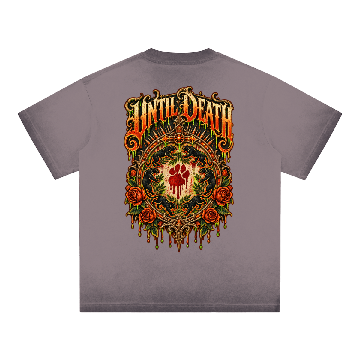 La Paw Inc. Just Waiting For Halloween Reverse Dyed Loose Cotton T-Shirt