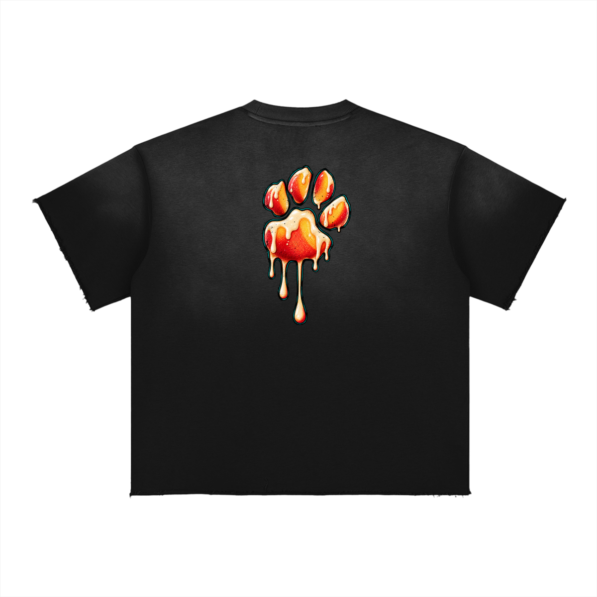 La Paw Inc. Pour It Up Georgia Peach  Sun Fade Raw Edge T-Shirt