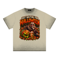 La Paw Inc. Just Waiting For Halloween Reverse Dyed Loose Cotton T-Shirt
