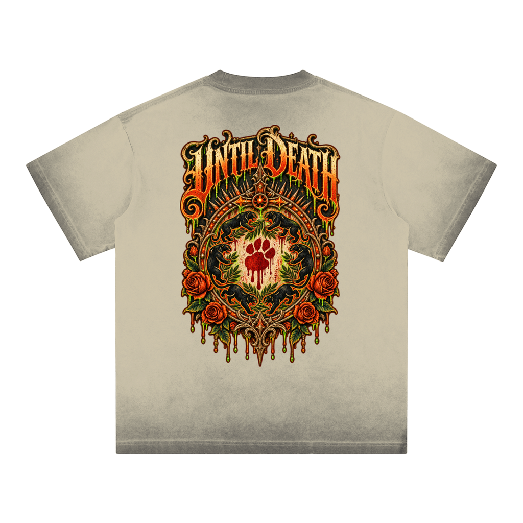 La Paw Inc. Just Waiting For Halloween Reverse Dyed Loose Cotton T-Shirt
