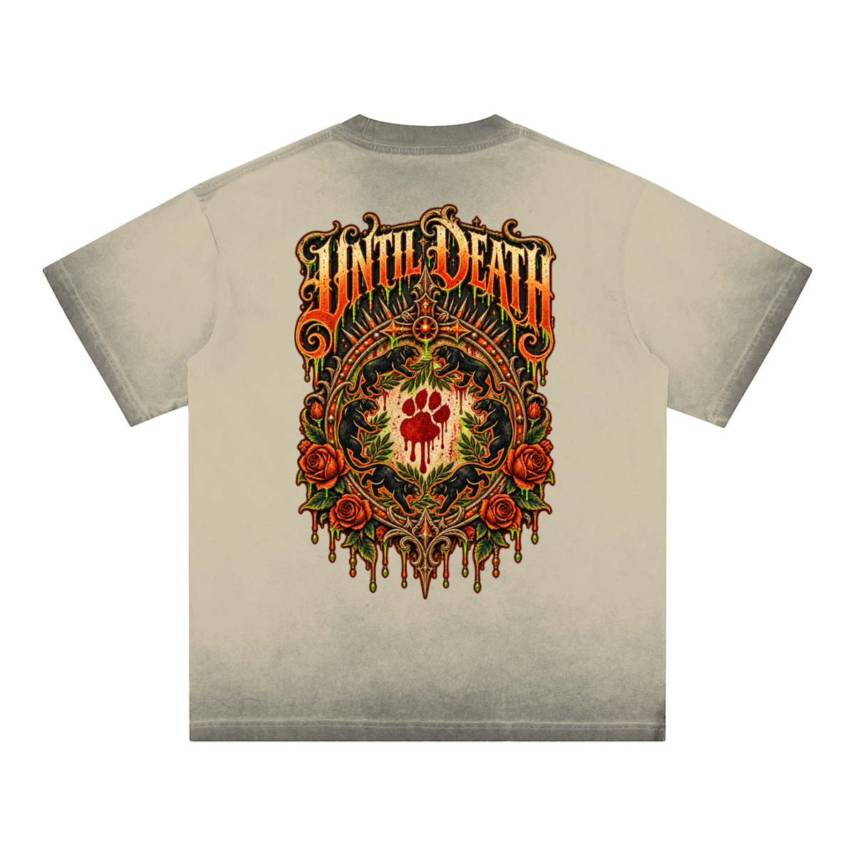 La Paw Inc. Just Waiting For Halloween Reverse Dyed Loose Cotton T-Shirt