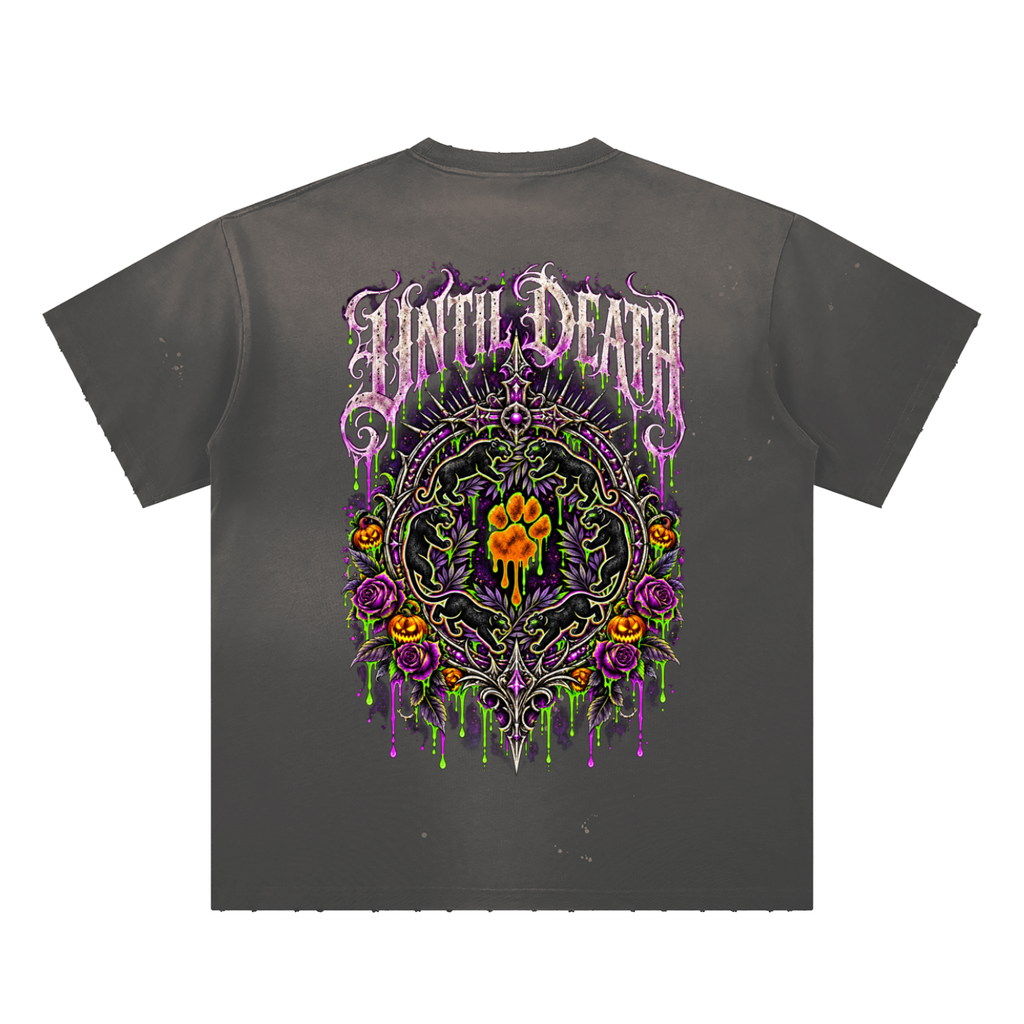 La Paw Inc. If You Like My Pumpkins Hand-Frayed Sunfade Paint Splatter T-Shirt