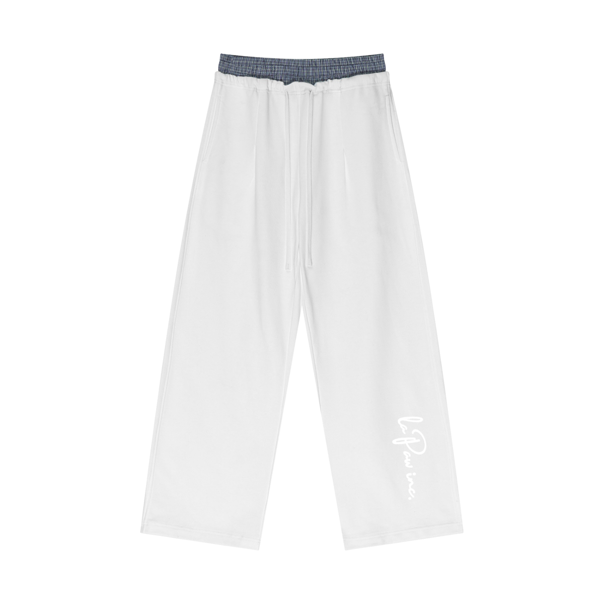 La Paw Inc. Signature Plaid Contrast Waist Pants