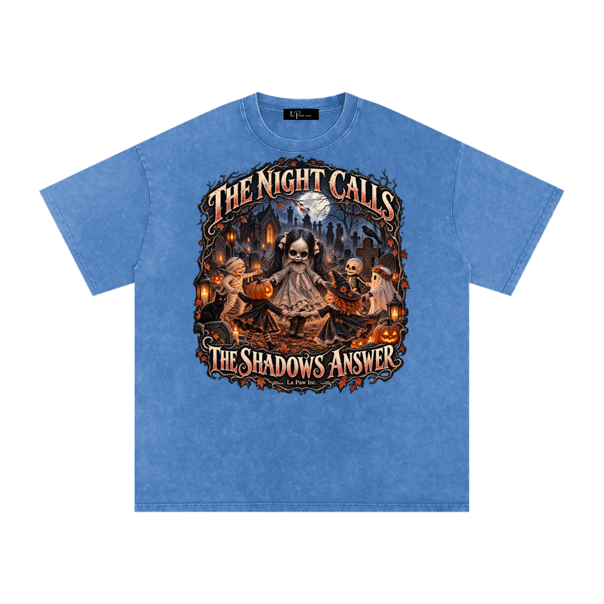 La Paw Inc. The Night Calls Snow Washed Oversized Cotton T-Shirt