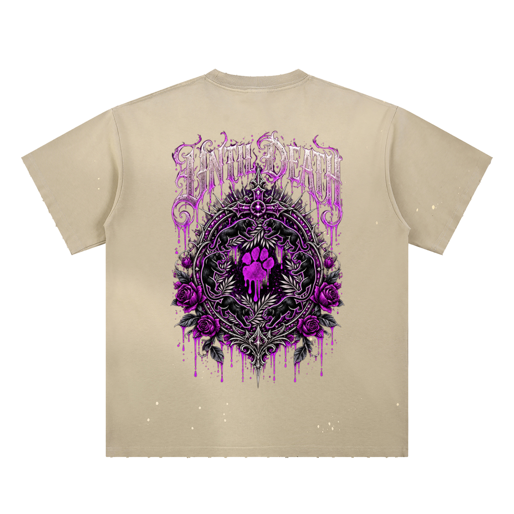 La Paw Inc. Born From Bones Hand-Frayed Sunfade Paint Splatter T-Shirt