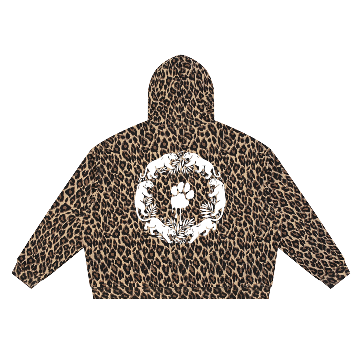 La Paw Inc. Paw Print Unisex Leopard Full Zip Hoodie