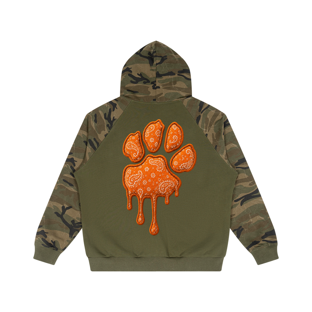 La Paw Inc.Unisex Camo-Splice Raglan Zip Hoodie