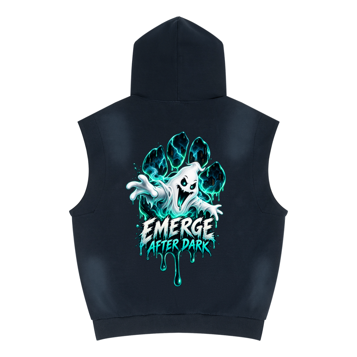 La Paw Inc. Emerge After Dark Unisex Vintage Wash Sun Fade Sleeveless Hoodie
