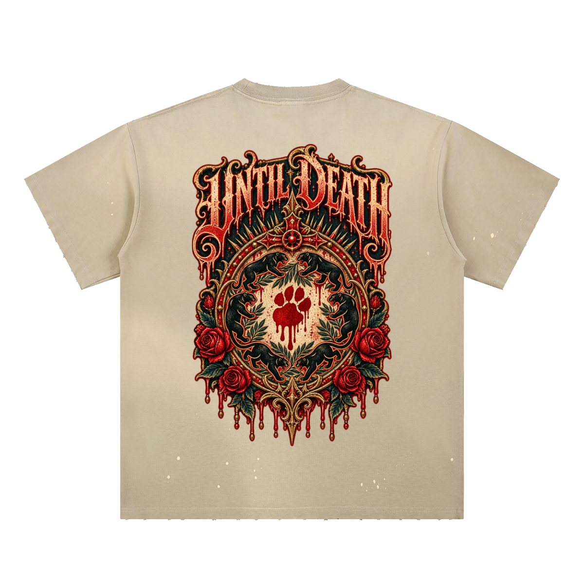 La Paw Inc. The Unholy Carnival Hand-Frayed Sunfade Paint Splatter T-Shirt