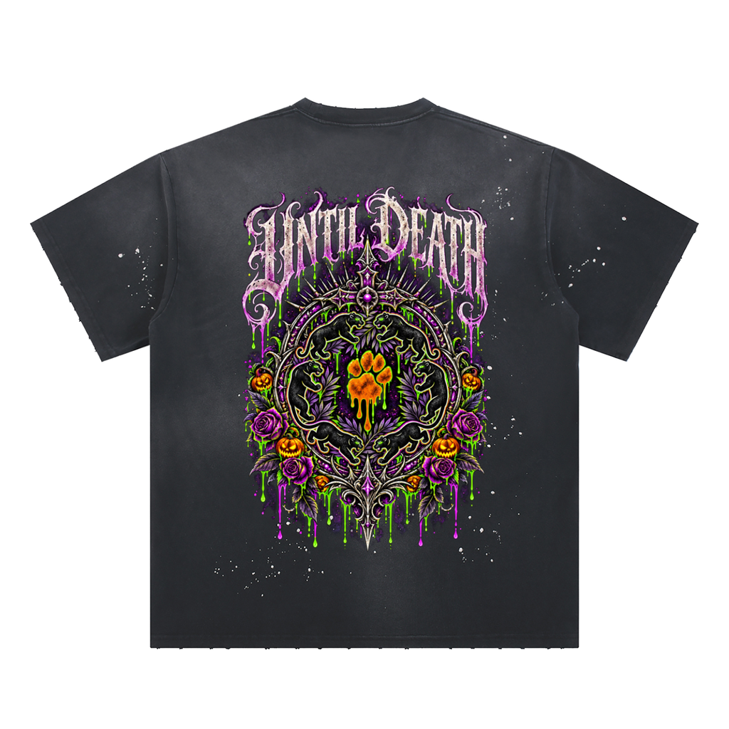 La Paw Inc. If You Like My Pumpkins Hand-Frayed Sunfade Paint Splatter T-Shirt