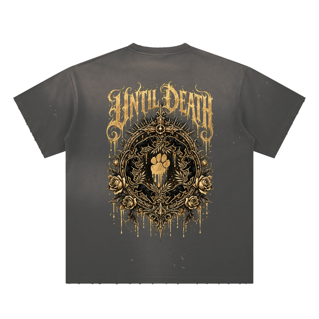 La Paw Inc. The Night Calls Hand-Frayed Sunfade Paint Splatter T-Shirt