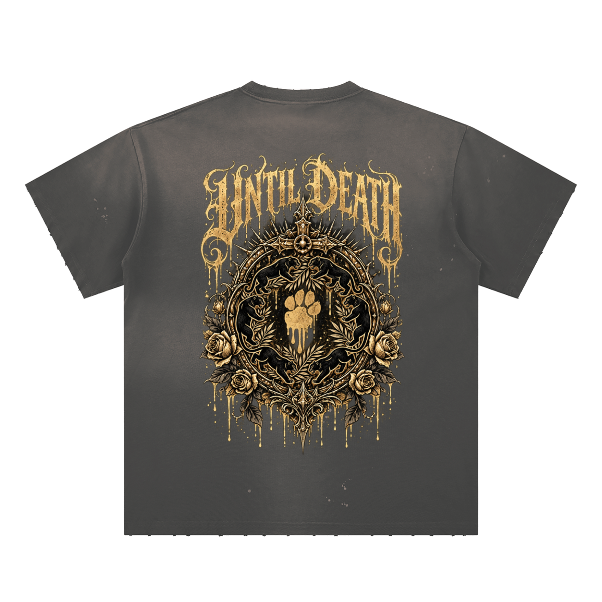La Paw Inc. The Night Calls Hand-Frayed Sunfade Paint Splatter T-Shirt