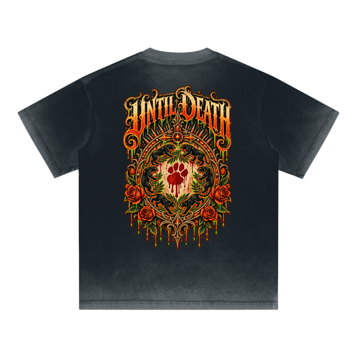La Paw Inc. Just Waiting For Halloween Reverse Dyed Loose Cotton T-Shirt