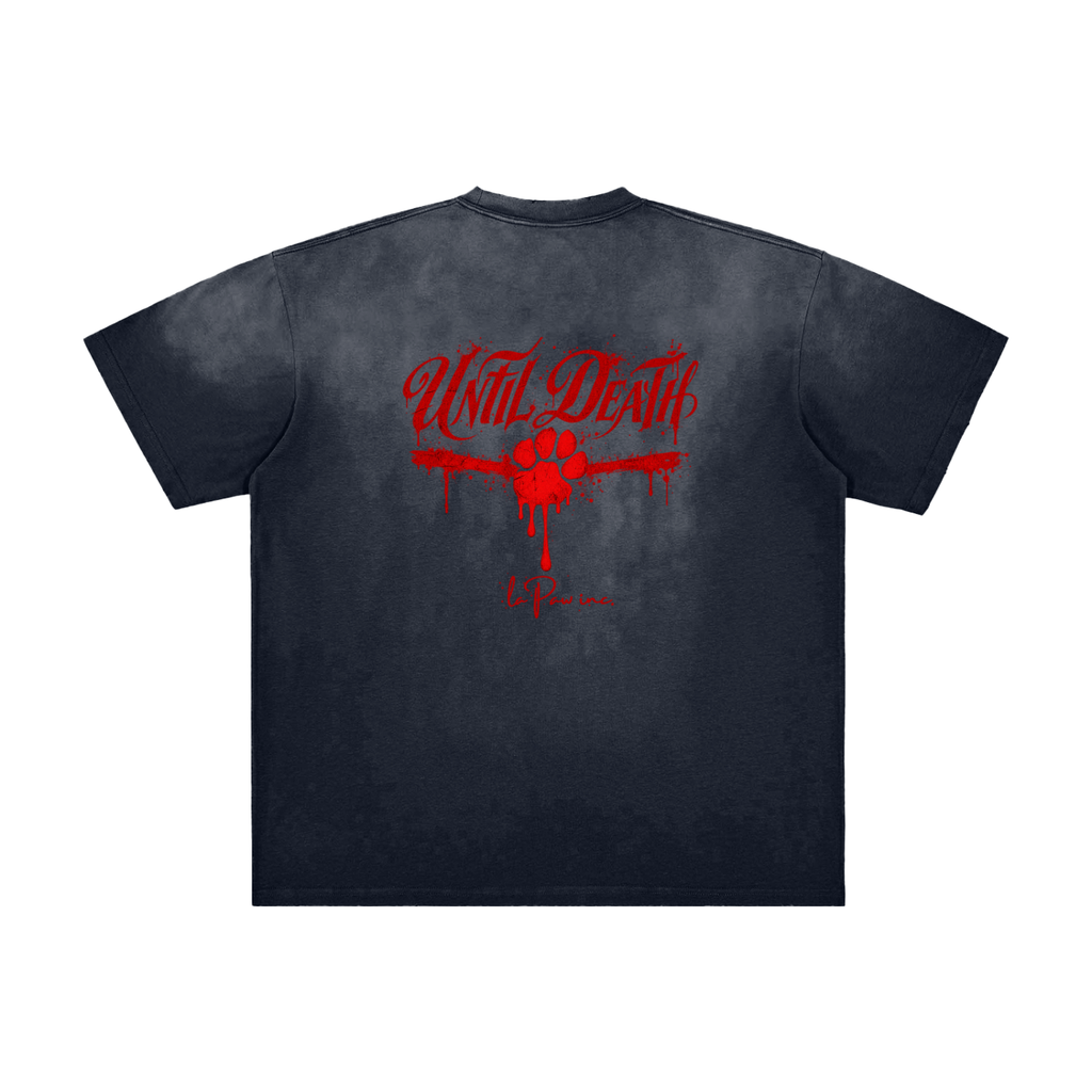 La Paw Inc. Until Death Vintage Washed Frayed T-Shirt