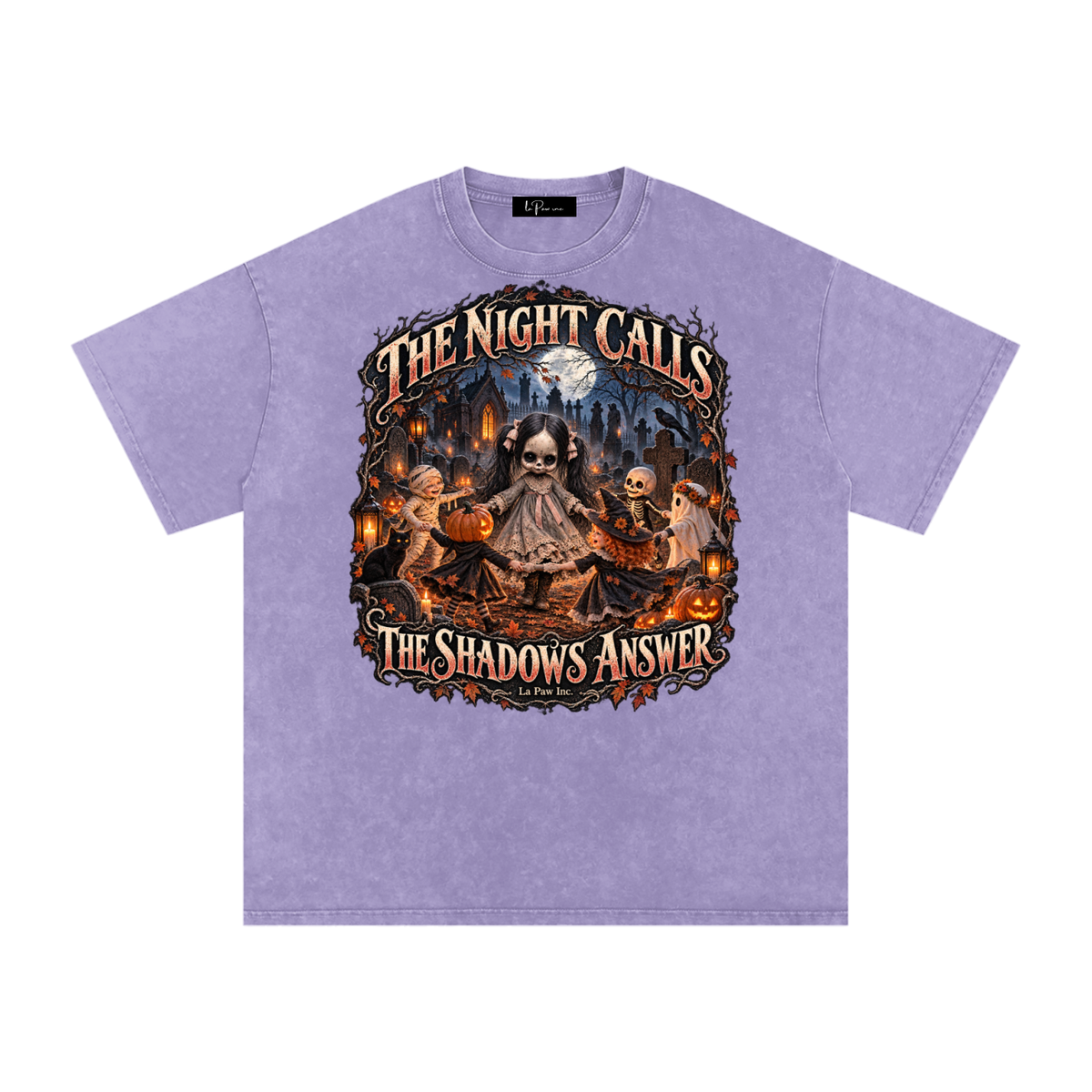 La Paw Inc. The Night Calls Snow Washed Oversized Cotton T-Shirt
