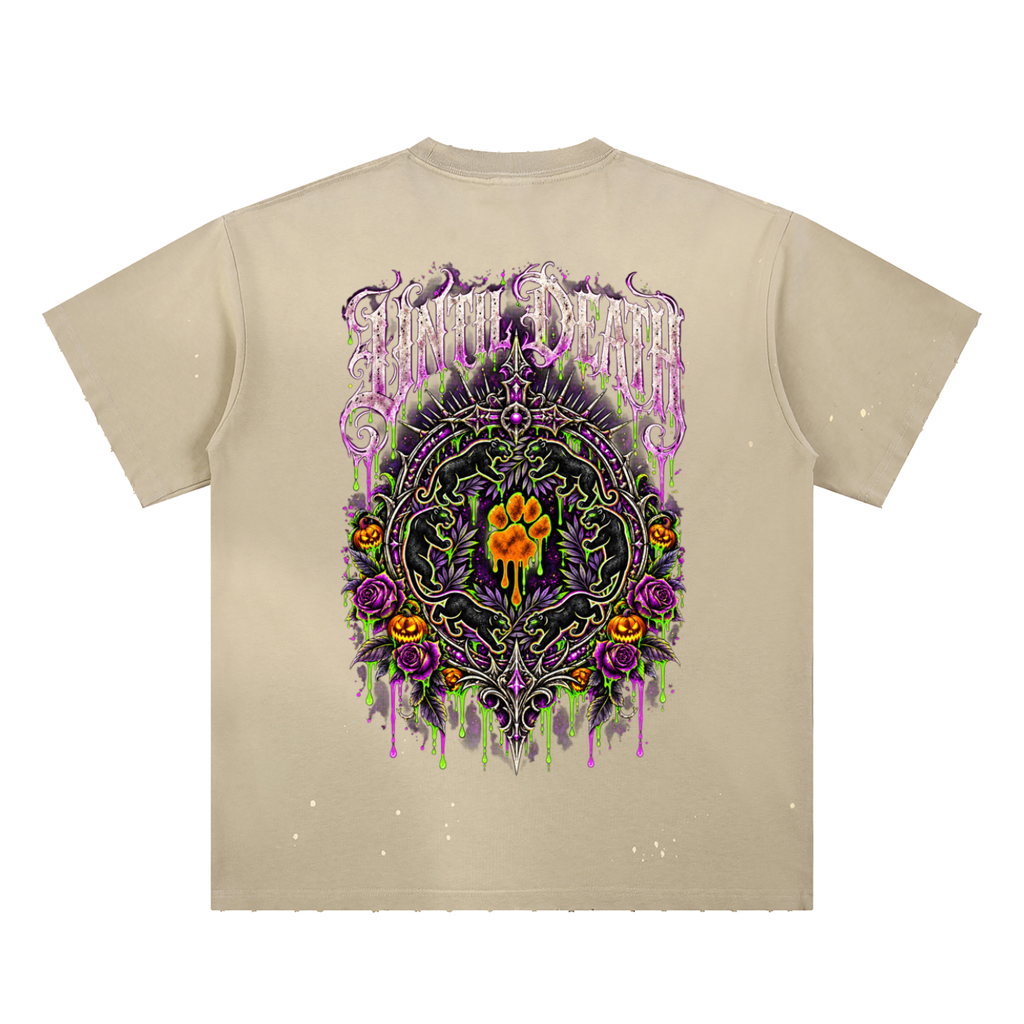 La Paw Inc. If You Like My Pumpkins Hand-Frayed Sunfade Paint Splatter T-Shirt