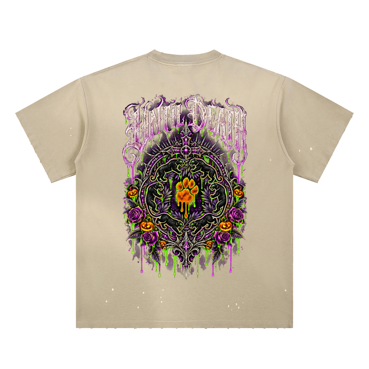 La Paw Inc. If You Like My Pumpkins Hand-Frayed Sunfade Paint Splatter T-Shirt
